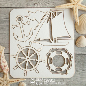 Чипборд набор малый "Корабельный", размер 95*105 мм от scrapbox