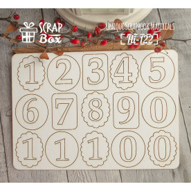 Чипборд набор цифр №1, размер 160*115 мм от Scrapbox