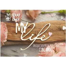 Чипборд надпись "My Life", размер 50*40 мм от Scrapbox