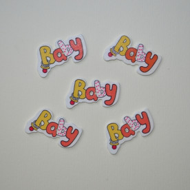 Дерев'яна гудзик Baby, жовтий, 21х36 мм, 1 шт.