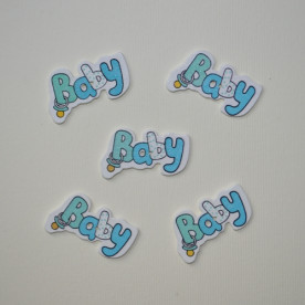 Дерев'яна гудзик Baby, блакитний, 21х36 мм, 1 шт.