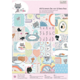 Великий набір паперу і вирубування Little Meow А4 48 л від Papermania