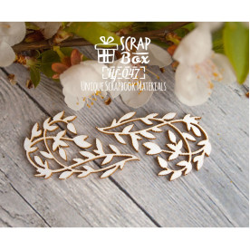 Чипборд веточки с листиками 2 шт, размер 31*26 мм от Scrapbox