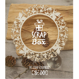 Чіпборд кругла рамка "Квіткова з метеликами", розмір 118 * 118 мм від Scrapbox