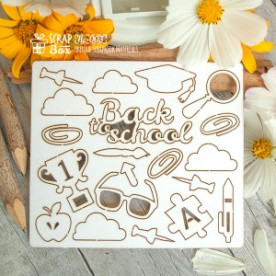 Чипборд набор "Школьный" малый, размер 117*102 мм от Scrapbox