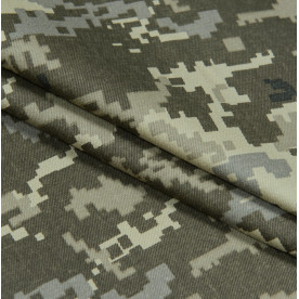 Ткань декоративная саржа Камуфляж зеленый, 50х50 см, хлопок 100%, плотность 260г/м2