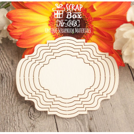 Чипборд фигурная рамка, размер 85*65 мм от Scrapbox