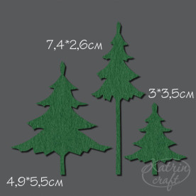 Фетр Ялинки №2 3 елементи КОЛІР БІЛИЙ 5,5 см, 7,4см і 3,5 см від Katrin Craft