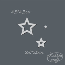 Акрилові Зірки 3шт 4,5 см, 2,5 см і 0,8 см від Katrin Craft