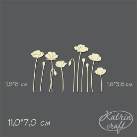 Чіпборд Маки 11x7см від Katrin Craft