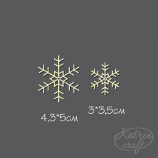Чіпборд Пара сніжинок №3 4,3x5см і 3x3,5см від Katrin Craft