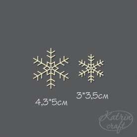 Чіпборд Пара сніжинок №3 4,3x5см і 3x3,5см від Katrin Craft