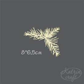 Чіпборд Гілка ялинкова маленька 8x6,5см від Katrin Craft
