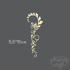 Чіпборд Завиток трав'яний середній 5,5x15см від Katrin Craft