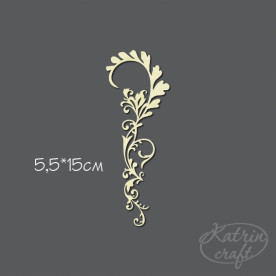 Чипборд Завиток травяной средний 5,5x15см от Katrin Craft