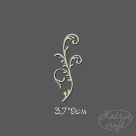 Чіпборд Завиток №12 3,7x9см від Katrin Craft