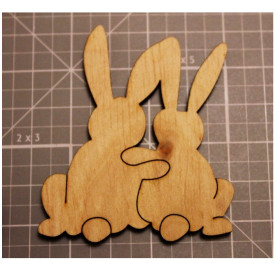 Дерев'яна фігурка Братики кролики 71 * 61 мм від ScrapStudio.