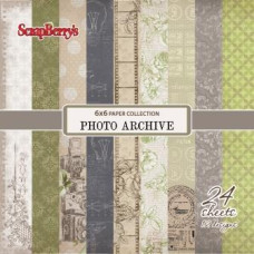 Набір паперу Фотоархів - 15х15 см, 24 листа від ScrapBerry's