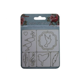 Набор вырубок из Чипборд №2 Райские птицы 7,8x7,8см от ScrapBerry's