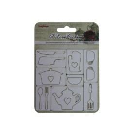 Набір вирубок з чіпборда №3 Готовим дома 7,8x7,8см від ScrapBerry's