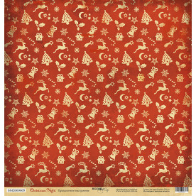 Лист односторонней бумаги Праздничное настроение 30x30 от Scrapmir