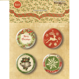 Скрап-фішки для скрапбукінга "Різдвяна ніч", набір 4шт від Scrapmir