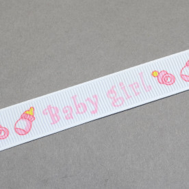 Репсова стрічка Baby Girl 14 мм, 90 см