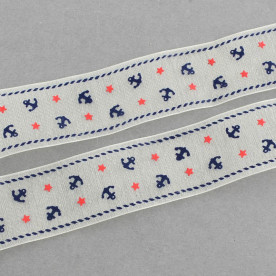 Лента из органзы Якоря 9 мм, 90 см