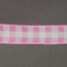  Атласна стрічка з принтом в рожеву клітку, ширина 25 мм, довжина 90 см.