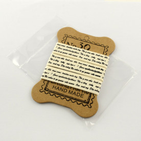 Бавовняна стрічка Текст, 15мм, 1,8 м