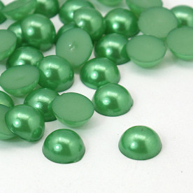 Набір напівперлин зеленого кольору, 5 мм, 50 шт.