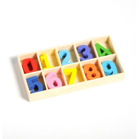 Набір різнокольорових дерев'яних цифр, 50 шт.