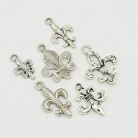 Набір підвісок Лілії, античне срібло, 6 шт.