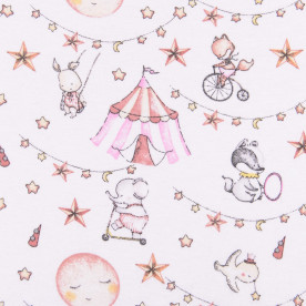 Фланель белоземельная Зверята в цирке, 150 г/м2, 50х60 см, хлопок 100%