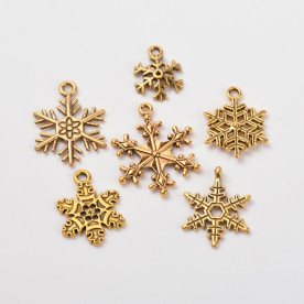 Набір підвісок Снігопад, античне золото, 6 шт.