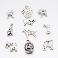 Набір підвісок Вірний друг, античне срібло, 10 шт.