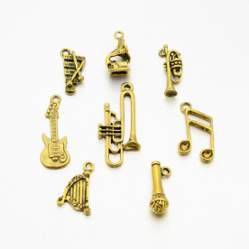 Набор подвесок Музыкальный, античное золото, 8 шт.