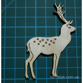 Дерев'яне прикраса Олень 75x50 мм від Вензелік
