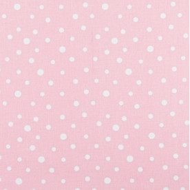 Бязь набивная, Горошек на розовом фоне, 50х50 см, хлопок 100%, 140 г/м²