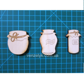 Дерев'яне прикраса Набір баночок 3,5х4,5см від Вензелік