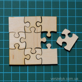 Дерев'яне прикраса Пазли 90x70 мм від Вензелік
