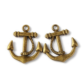 Металева підвіска Якір, антична бронза, 23х20 мм.