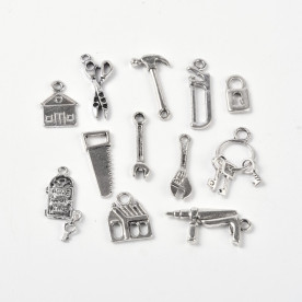 Набор подвесок Мужской, античное серебро, 12 шт.