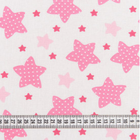 Хлопок Звезды розовые, 45х50 см, плотность 100 г/м2