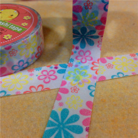 Бумажный скотч Цветы, 15 мм, 9 м.