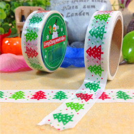 Бумажный скотч Елочки, 15 мм, 5 м.