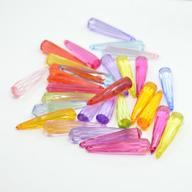 Набір різнокольорових підвісок Бурульки, 35х8 мм, 10 шт.