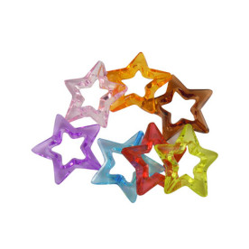 Набір різнокольорових прикрас Зірки, 33 мм, 5 шт.
