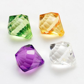Набір різнокольорових прикрас Діаманти, 16х14 мм, 10 шт.
