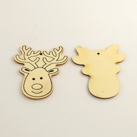 Деревянное украшение Олень 92 мм.